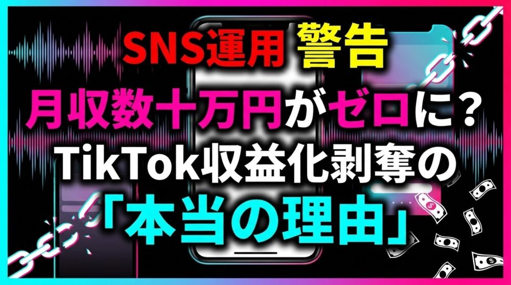 SNS運用の警告TikTok収益化剥奪の本当の理由