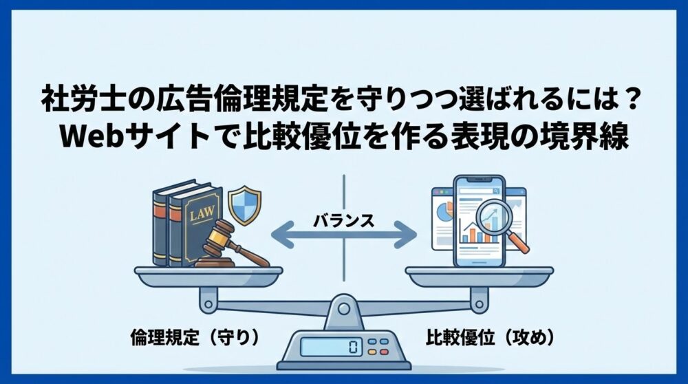社労士の広告倫理規定を守りつつ選ばれるには？Webサイトで比較優位を作る表現の境界線