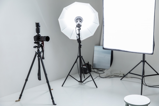 照明を置いて撮影