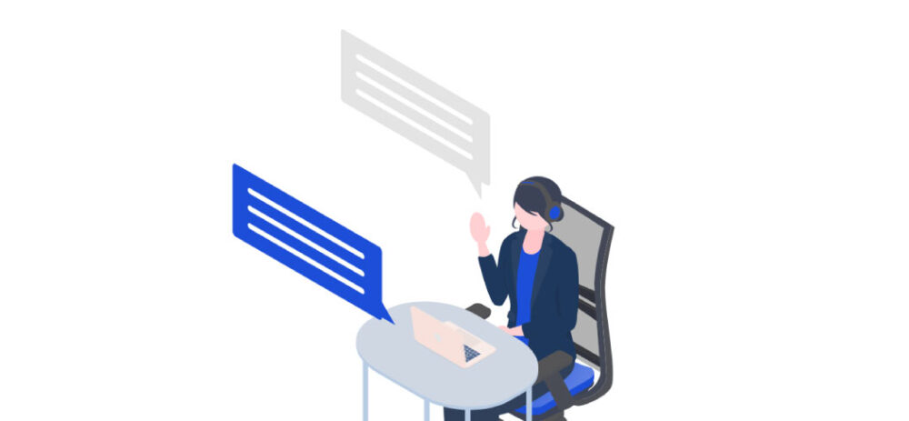 打ち合わせをしている女性