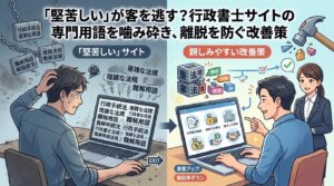 堅苦しいが客を逃す？行政書士サイトの専門用語を噛み砕く比較